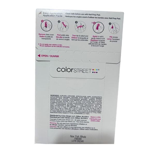 Color Street New York Minute 100% Real Nail Polish Strips 16 Count Peel & Apply - Picture 5 of 6